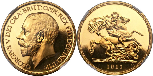 イギリスのジョージ5世と6世 5ポンド金貨について
