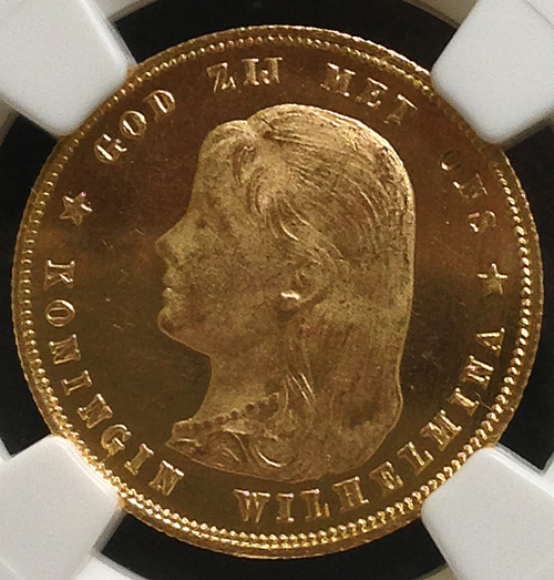 オランダ ウィルヘルミナ女王 プルーフライク金貨
