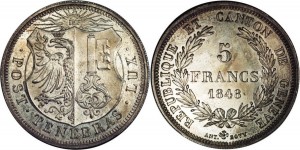 1848スイス5フラン銀貨