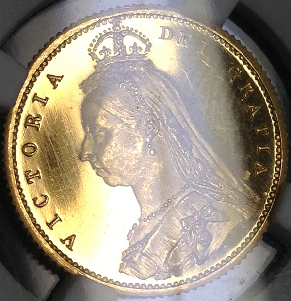 1887年ビクトリア プルーフ1/2ソブリン金貨について