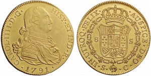 スペイン王カルロス4世エスクード金貨