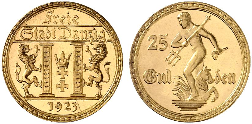 ダンチヒ1923年25グルデン金貨について