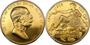 1908年100コロナ金貨
