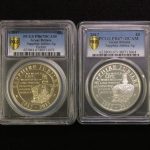 英国 イギリス エリザベス サファイアジュビリー 5ポンド銀貨 ピエフォー PIEFORT銀貨 2点セット PCGS PR67+DCAM オリジナルケース付き